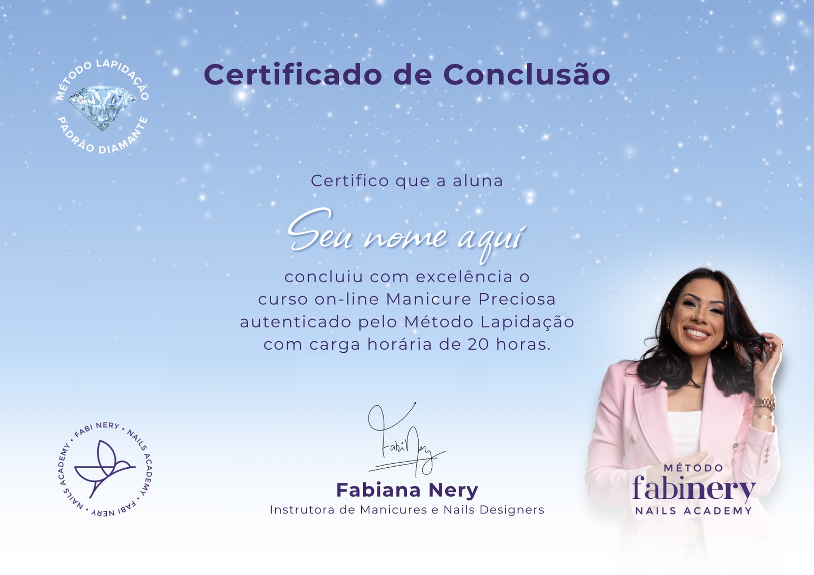 Certificado de conclusão do Método Lapidação